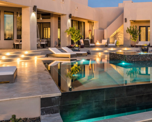 Luxury pool design Phoenix AZ with spa
