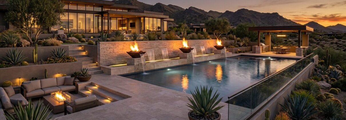 Best Pool Fire and Water Features for Luxury Backyards | Luxury Custom Pool Builders in Scottsdale | Sonoran Waters