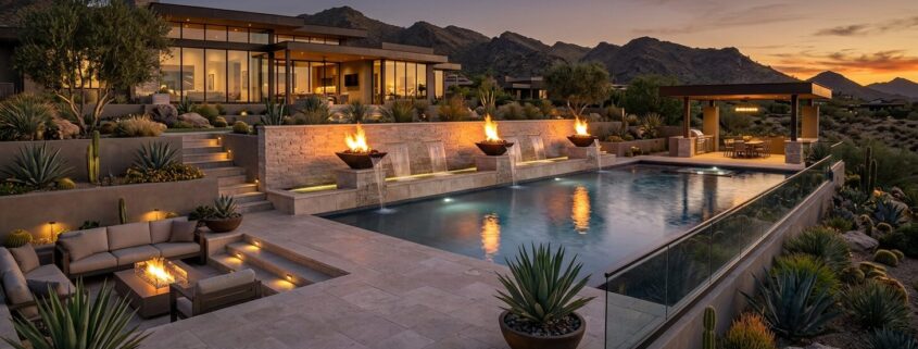 Best Pool Fire and Water Features for Luxury Backyards | Luxury Custom Pool Builders in Scottsdale | Sonoran Waters
