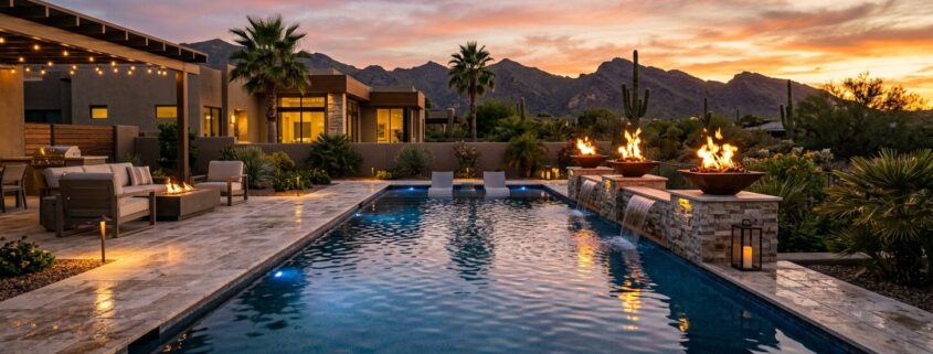 Pool Fire and Water Features for Luxury Arizona Backyards | Luxury Custom Pool Builders in Scottsdale | Sonoran Waters