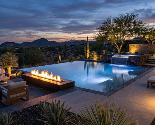 Modern Outdoor Fire And Water Features For Luxury Backyards | Luxury Custom Pool Builders in Scottsdale | Sonoran Waters