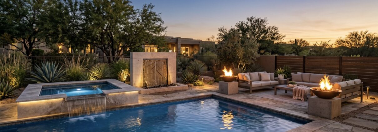 Modern Pool Fire And Water Features For Luxury Backyards Modern Pool Fire And Water Features For Luxury Backyards