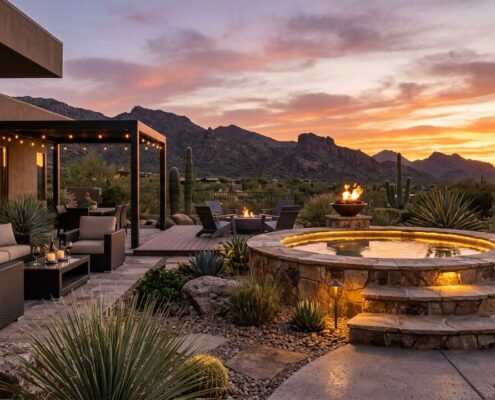 Outdoor Spa Design Ideas for Luxury Arizona Backyards | Luxury Custom Pool Builders in Scottsdale | Sonoran Waters