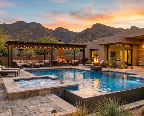 Custom Backyard Oasis Design for Scottsdale Luxury Homes | Luxury Custom Pool Builders in Scottsdale | Sonoran Waters