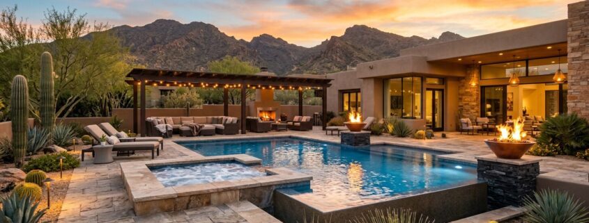 Custom Backyard Oasis Design for Scottsdale Luxury Homes | Luxury Custom Pool Builders in Scottsdale | Sonoran Waters