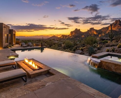Modern Luxury Outdoor Living Spaces for Scottsdale Homes | Luxury Custom Pool Builders in Scottsdale | Sonoran Waters