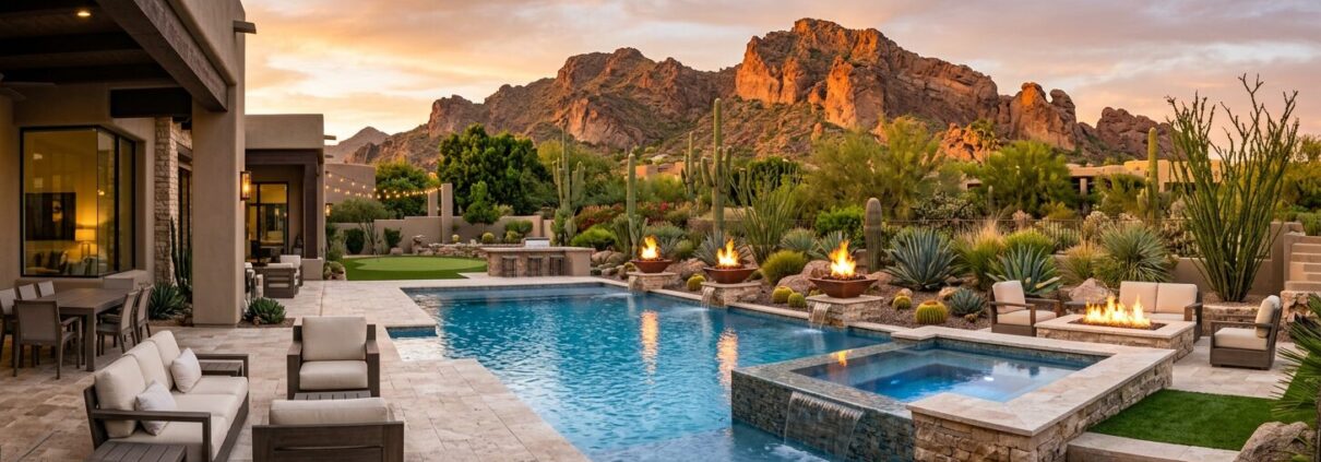 Paradise Valley Custom Pool Design for Luxury Estate Homes AZ | Luxury Custom Pool Builders in Scottsdale | Sonoran Waters